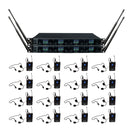 VocoPro UDX-PLAY-16 - Professional Digital UHF PLL Wireless Mic System with Sixteen Headset Vocal Microphones