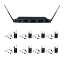 VocoPro UDX-PLAY-8 - Professional Digital UHF PLL Wireless Mic System with Eight Headset Vocal Microphones