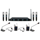 VocoPro UDX-WORSHIP, 8-User Digital PLL Combo Wireless Mic System with Handheld, Headset, and Podium Mics