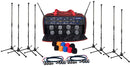 VocoPro UHF-8800-XL, 8 Channel UHF-Wireless Microphone System with Mic Stands