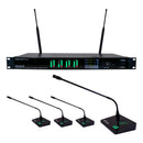 VocoPro UTD-QUAD-CONFERENCE - Quad True-Diversity Professional Digital Wireless PLL Microphone System with Four Gooseneck Conference Microphones