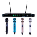 VocoPro UTD-QUAD-VIVID, Quad True-Diversity Professional Digital Wireless PLL Microphone System with Four Colored Handheld Microphones